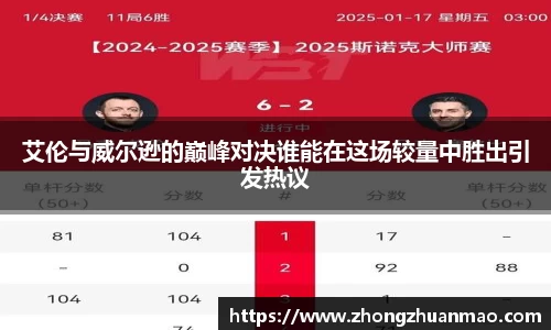 艾伦与威尔逊的巅峰对决谁能在这场较量中胜出引发热议